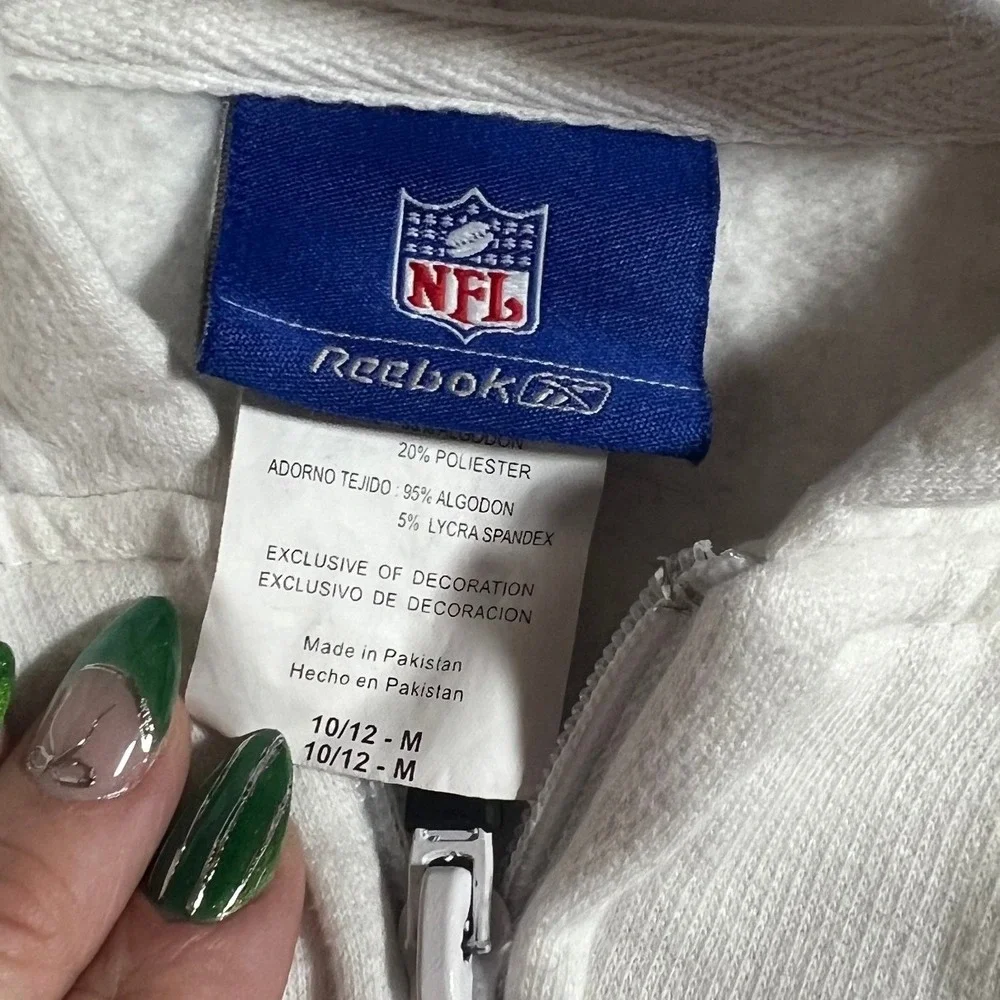 Kids NFL Super Bowl XLI White Reebok Full‎ Zip Hoodie Jacket Size 10 12 M